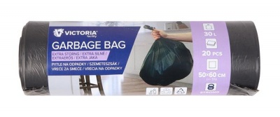 Szemeteszsák, extra erős, 30 l, 20 db, 50x60 cm, VICTORIA FACILITY
