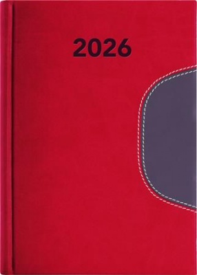 Naptár, tervező, B6, heti, DAYLINER "Memphis", piros-szürke