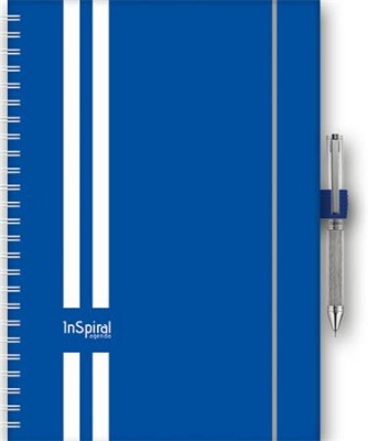 Naptár, tervező, A5, heti, DAYLINER, "InSpiral GT", kék-fehér