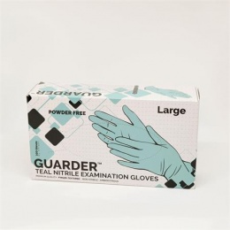 Védőkesztyű, egyszer használatos, nitril, 3,4g, L méret, 100 db, púder nélküli, kékeszöld