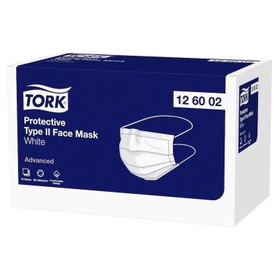 Orvosi maszk, 3 rétegű, TORK 126002, 5x10 db, fehér