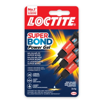 LOCTITE Super Bond POWER Gél Mini Trio pillanatragasztó, 3×1 g